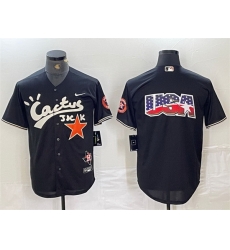 Men Houston Astros Team Big Logo Black Cactus Jack Vapor Premier Limited Stitched Baseball Jersey