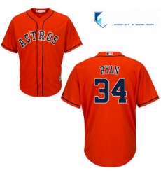 Mens Majestic Houston Astros 34 Nolan Ryan Replica Orange Alternate Cool Base MLB Jersey