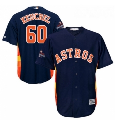 Mens Majestic Houston Astros 60 Dallas Keuchel Replica Navy Blue Alternate 2017 World Series Champions Cool Base MLB Jersey