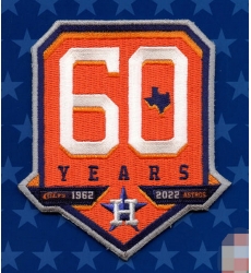 2022 Houston Astros 60th Anniversary Jersey Sleeve Patch Biaog