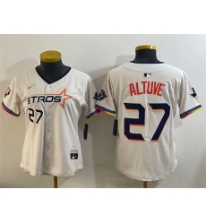 Youth Houston Astros 27 Jose Altuve Cream 2025 City Connect With Texas Patch Limited Stitched Baseball Jersey