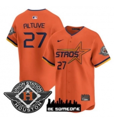 Youth Houston Astros 27 Jose Altuve Orange 2025 City Connect Limited Stitched Baseball Jersey
