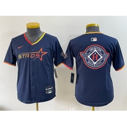 Youth Houston Astros Team Big Logo Navy 2025 City Connect Limited Stitched Baseball Jersey