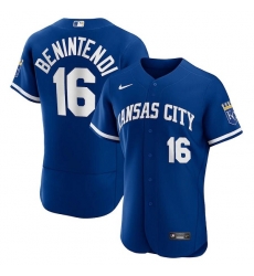 Men Kansas City Royals 16 Andrew Benintendi Blue Flex Base Stitched Jersey