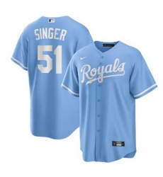 Men Kansas City Royals 51 Brady Singer Light Blue Stitched Baseball Jersey