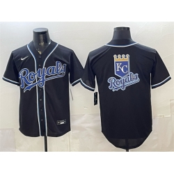 Men Kansas City Royals Team Big Logo 2026 Fashion Replica Black Out Stitched Baseball Jerseys