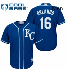 Mens Majestic Kansas City Royals 16 Paulo Orlando Replica Blue Alternate 2 Cool Base MLB Jersey