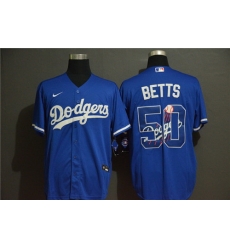 Dodgers 50 Mookie Betts Royal 2020 Nike Cool Base With Team Logo Jersey