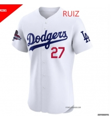 Men Dodgers RUIZ #27 White Flex Base Stitched MLB Jersey Men Dodgers RUIZ #27 White Flex Base Stitched MLB Jersey