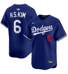 Men Hyeseong Kim Los Angeles Dodgers #6 Alternate Royal Limited Jersey Men Hyeseong Kim Los Angeles Dodgers #6 Alternate Royal Limited Jersey
