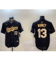 Men Los Angeles Dodgers 13 Max Muncy Black Gold Limited Stitched Baseball Jersey