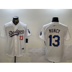 Men Los Angeles Dodgers 13 Max Muncy White Gold Home Limited Stitched Baseball Jersey