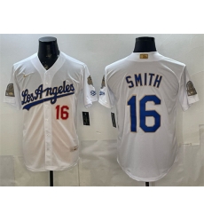 Men Los Angeles Dodgers 16 Will Smith White 2026 Gold Collection 9x B2B Champs Patch Stitched Baseball Jersey Men Los Angeles Dodgers 16 Will Smith White 2026 Gold Collection 9x B2B Champs Patch Stitched Baseball Jersey