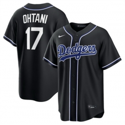 Men Los Angeles Dodgers  17 Shohei Ohtani 2026 Fashion Replica Black Out Stitched Baseball Jersey