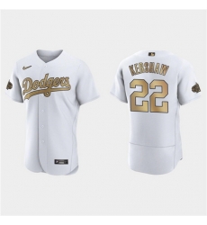 Men Los Angeles Dodgers 22 Clayton Kershaw 2022 All Star White Flex Base Stitched Baseball Jersey