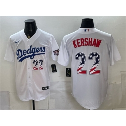 Men Los Angeles Dodgers  22 Clayton Kershaw White USA 250 Fourth of July Home Stitched Baseball Jersey