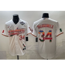 Men Los Angeles Dodgers 34 Fernando Valenzuela White Mexico California Patch 2025 World Series Patch Stitched Baseball Jersey Men Los Angeles Dodgers 34 Fernando Valenzuela White Mexico California Patch 2025 World Series Patch Stitched Baseball Jersey
