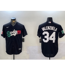 Men Los Angeles Dodgers 34 Toro Valenzuela Black Mexico Cool Base Stitched Baseball Jerseys II