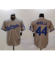 Men Los Angeles Dodgers 44 Vicente Padilla Grey Cool Base Stitched Baseball Jersey