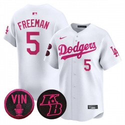 Men Los Angeles Dodgers  5 Freddie Freeman White 2026 Mothers Day Vapor Premier Limited Stitched Baseball Jersey