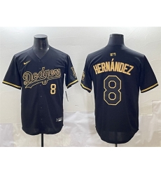 Men Los Angeles Dodgers 8 Enrique Hernandez Black Gold Limited Stitched Jersey Men Los Angeles Dodgers 8 Enrique Hernandez Black Gold Limited Stitched Jersey