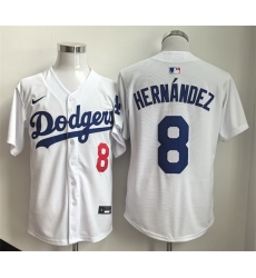 Men Los Angeles Dodgers 8 Enrique Hernandez WhiteLimited Stitched Baseball Jersey