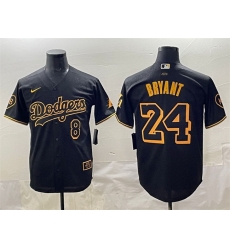 Men Los Angeles Dodgers Front 8 Back 24 Kobe Bryant Black With KB Patch Stitched Jersey Men Los Angeles Dodgers Front 8 Back 24 Kobe Bryant Black With KB Patch Stitched Jersey