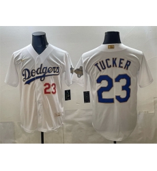 Men Los Angeles Dodgers Kyle Tucker White 2026 Gold Collection Stadium Stitched Baseball Jersey Men Los Angeles Dodgers Kyle Tucker White 2026 Gold Collection Stadium Stitched Baseball Jersey