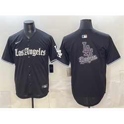 Men Los Angeles Dodgers Team Big Logo Black  Gothic Edition  Vapor Premier Limited Stitched Baseball Jersey s