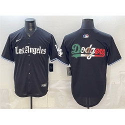 Men Los Angeles Dodgers Team Big Logo Black  Gothic Edition  Vapor Premier Limited Stitched Baseball Jersey