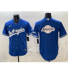 Men Los Angeles Dodgers Team Big Logo Royal Alternate Stadium Stitched Baseball Jerseys 001