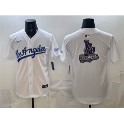 Men Los Angeles Dodgers Team Big Logo White Alternate Stadium Stitched Baseball Jersey