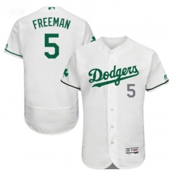 Men Majestic Los Angeles Dodgers Freddie Freeman #5 White Celtic Flexbase Authentic Collection MLB Jersey