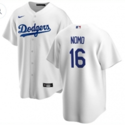 Men's Los Angeles Dodgers Hideo Nomo #16 White Stitched Nike cool Base Jersey