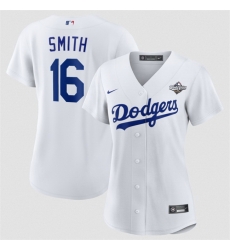 Women Los Angeles Dodgers 16 Will Smith White 2025 World Series Home Cool Base Stitched Baseball Jersey 