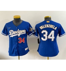 Women Los Angeles Dodgers 34 Fernando Valenzuela Royal 2026 Alternate Gold Collection Stadium Stitched Baseball Jersey Run Small Women Los Angeles Dodgers 34 Fernando Valenzuela Royal 2026 Alternate Gold Collection Stadium Stitched Baseball Jersey Run Small
