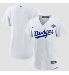 Women Los Angeles Dodgers Blank White 2025 World Series Home Cool Base Stitched Baseball Jersey 