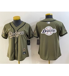 Women Los Angeles Dodgers Team Big Logo Olive 2026 Military Appreciation Game Day Stitched Baseball Jersey Women Los Angeles Dodgers Team Big Logo Olive 2026 Military Appreciation Game Day Stitched Baseball Jersey