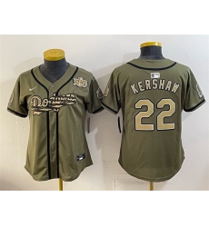 Youth Los Angeles Dodgers 22 Clayton Kershaw Olive 2026 Armed Forces Day Stitched Baseball Jersey Youth Los Angeles Dodgers 22 Clayton Kershaw Olive 2026 Armed Forces Day Stitched Baseball Jersey