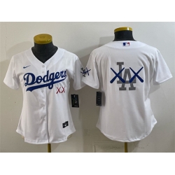 Youth Los Angeles Dodgers Team Big Logo White Vapor Premier Limited Stitched Baseball Jersey