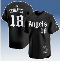 Men Chicago Cubs #18 Nolan Schanuel Black Gothic North Side Edition Vapor Premier Limited Stitched Baseball Jersey