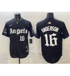 Men Los Angeles Angels 16 Garret Anderson Black Gothic Halo Edition Vapor Limited Stitched Baseball Jersey Men Los Angeles Angels 16 Garret Anderson Black Gothic Halo Edition Vapor Limited Stitched Baseball Jersey