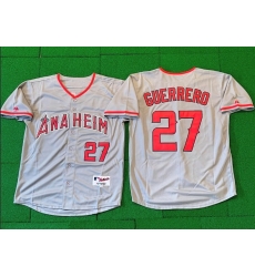 Men Los Angeles Angels 27 Vladimir Guerrero Grey Stitched Baseball Jersey Men Los Angeles Angels 27 Vladimir Guerrero Grey Stitched Baseball Jersey
