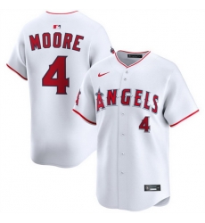 Men Los Angeles Angels 4 Christian Moore White Home Limited Stitched Baseball Jersey Men Los Angeles Angels 4 Christian Moore White Home Limited Stitched Baseball Jersey