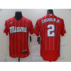 Men Miami Marlins 2 Jazz Chisholm Nike 2021 City Connect Flex Base MLB Jersey Red