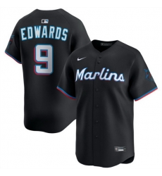 Men Miami Marlins 9 Xavier Edwards Black 2024 Alternate Limited Stitched Baseball Jersey