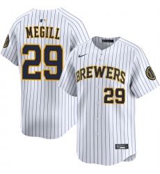 Men Milwaukee Brewers 29 Trevor Megill White Alternate Limited Stitched Baseball Jersey