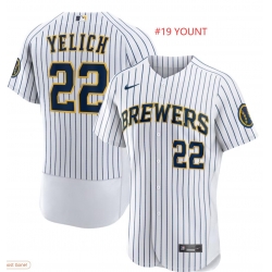 Men's Milwaukee Brewers Robin Yount #19 Nike White Flexbase Jersey