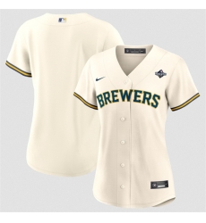 Women Milwaukee Brewers Blank Cream 2026 World Series Limited Stitched Baseball Jersey Women Milwaukee Brewers Blank Cream 2026 World Series Limited Stitched Baseball Jersey