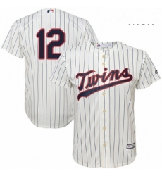 Mens Majestic Minnesota Twins 12 Jake Odorizzi Replica Cream Alternate Cool Base MLB Jersey 